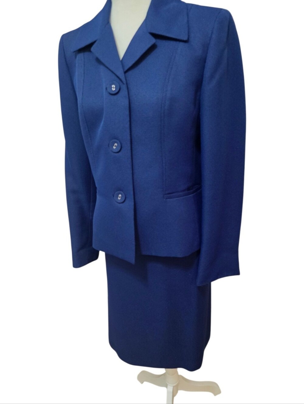 Evan-Picone Women's Navy Blue Skirt Suit Set Size 10 Career Church Business EUC - Picture 3 of 8